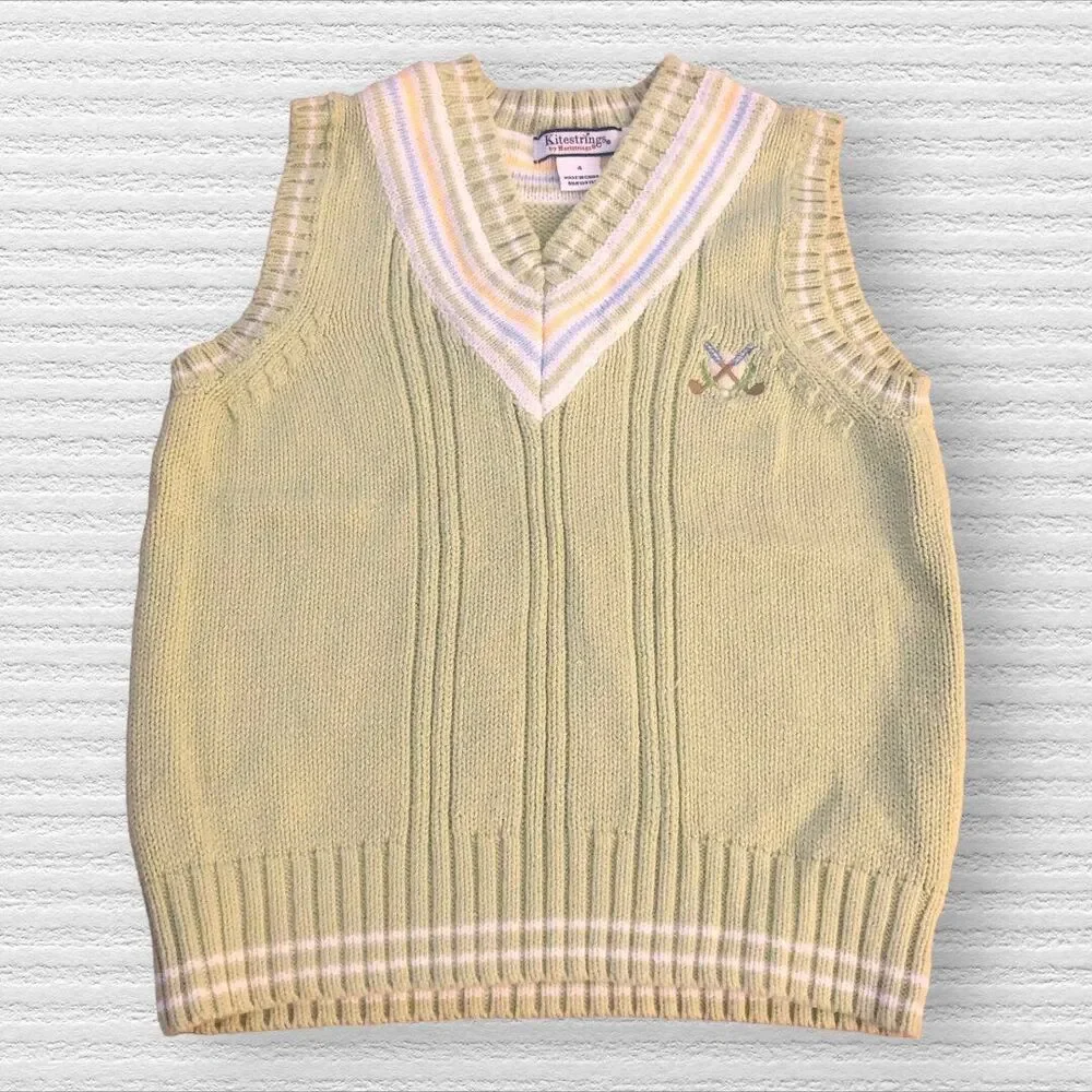 Kitestrings by Hartstrings 4 Green Knit Golf Vest